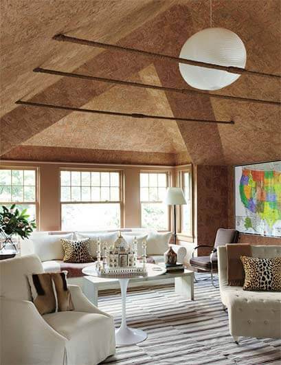Cork used as a sustainable material in home interiors {Interior Design|Sustainable Design}