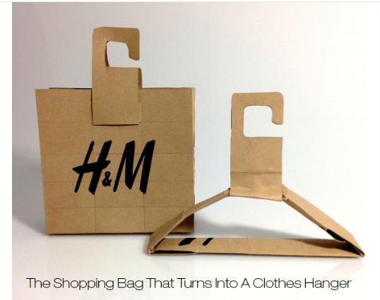H&M Shopping Bag convertible into Clothes Hangar