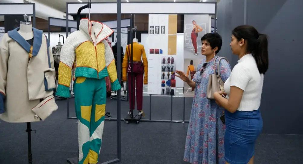 Fashion Design student showcasing their work at IIAD’s Graduate show 2019