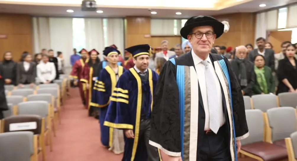 Prof. Steven Spier, Vice Chancellor, Kingston University heading the procession at IIAD’s Convocation Ceremony 2019