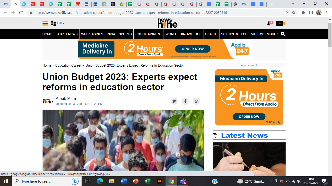 Union Budget 2023 Article on News9Live