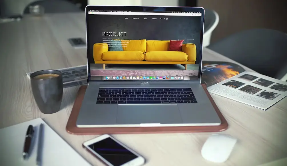 Product Page on Macbook Air