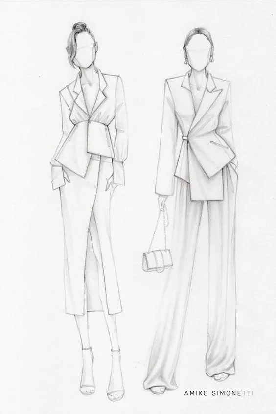 Fashion design sketches showcasing creative ideas