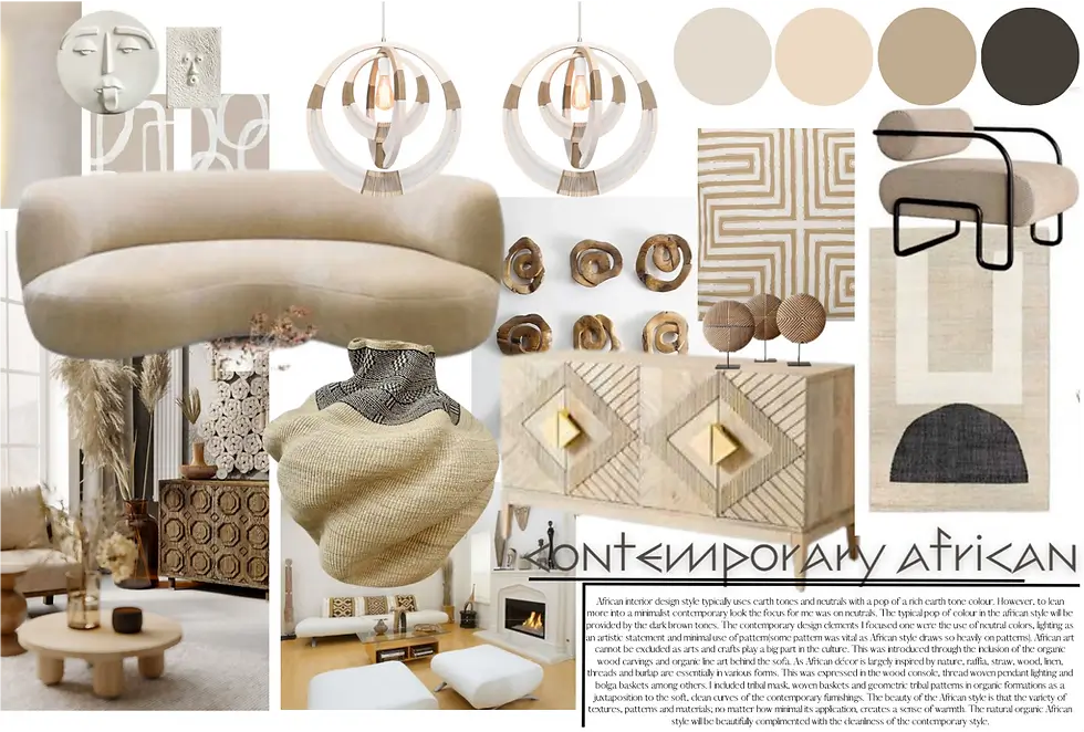  Contemporary African-inspired interior design mood board