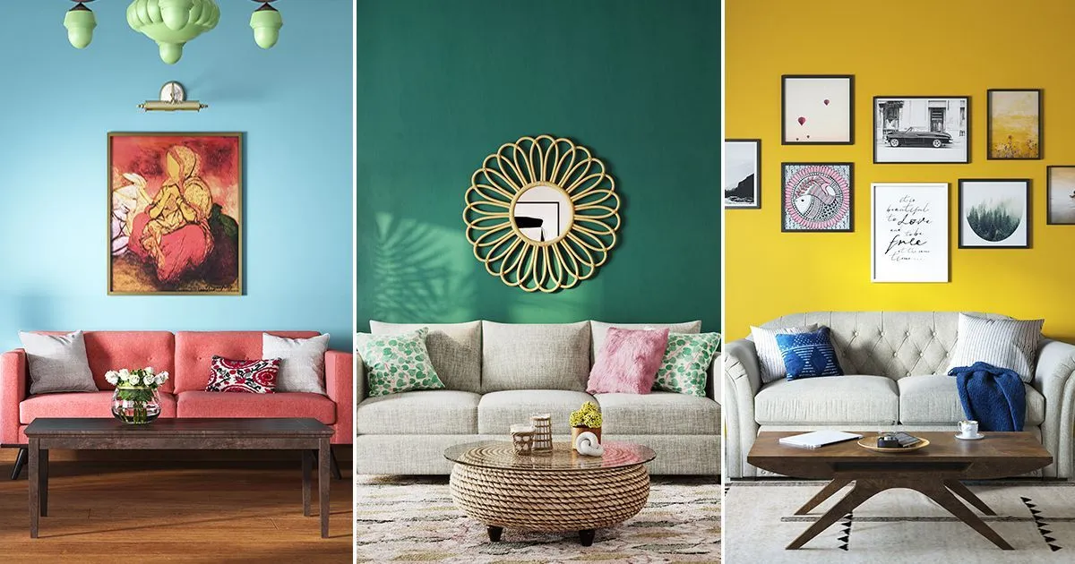  Vibrant living room with colorful walls