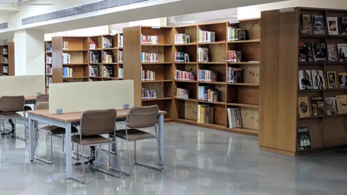 Library with study desks