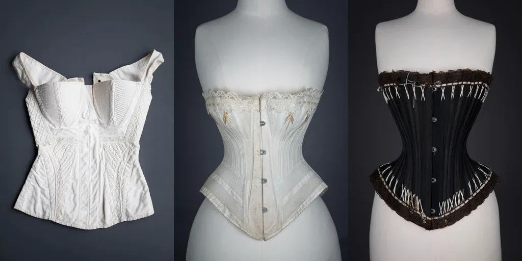 Victorian corset collection display