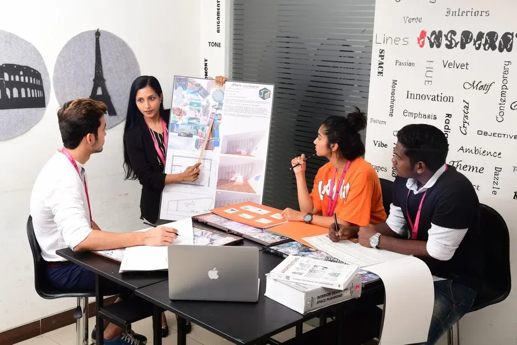 Interior design team meeting