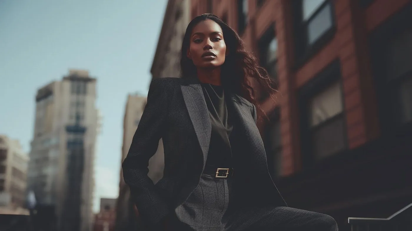 Fashion model showcasing urban attire