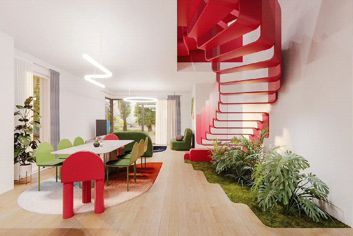 Vibrant modern interior