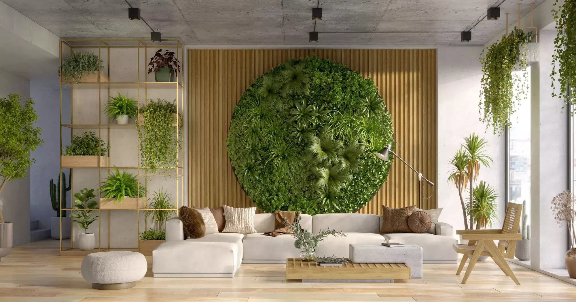 Living room green wall