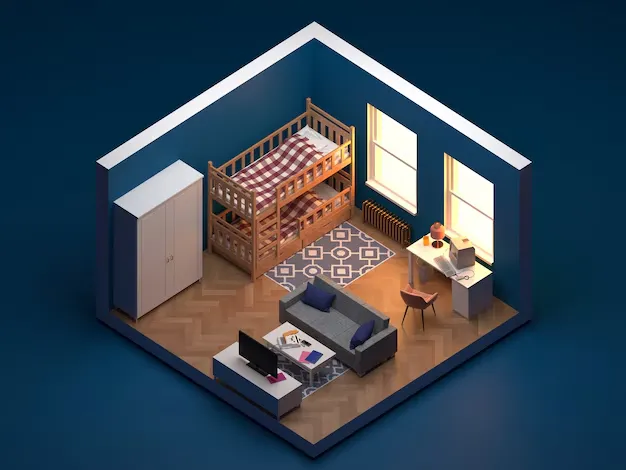 3D room interior plan