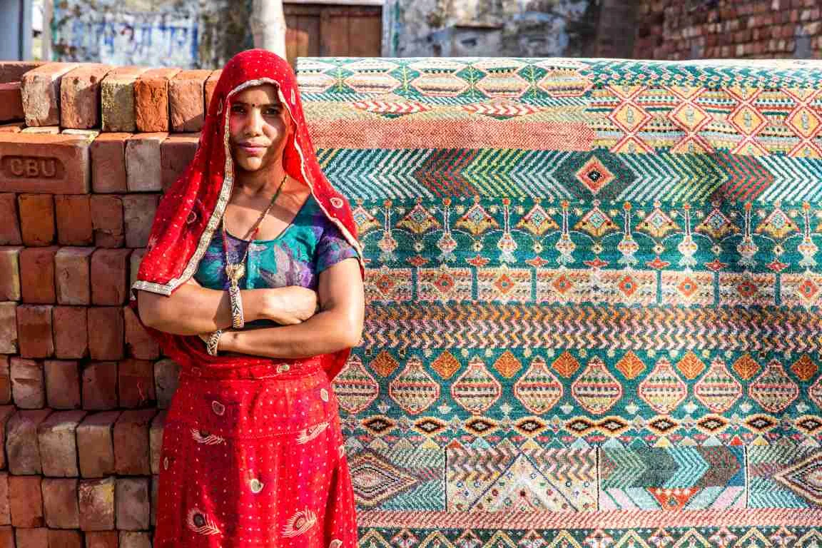 Rural artisan with traditional handicraft