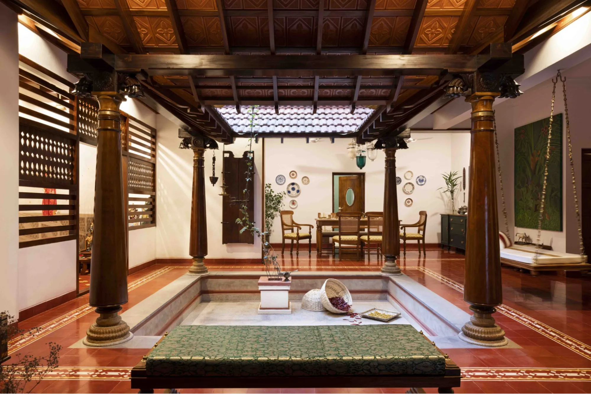 Kerala-inspired courtyard interior