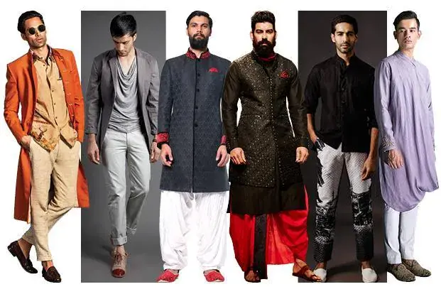 Indian men’s fusion fashion blending traditional garments with modern styles